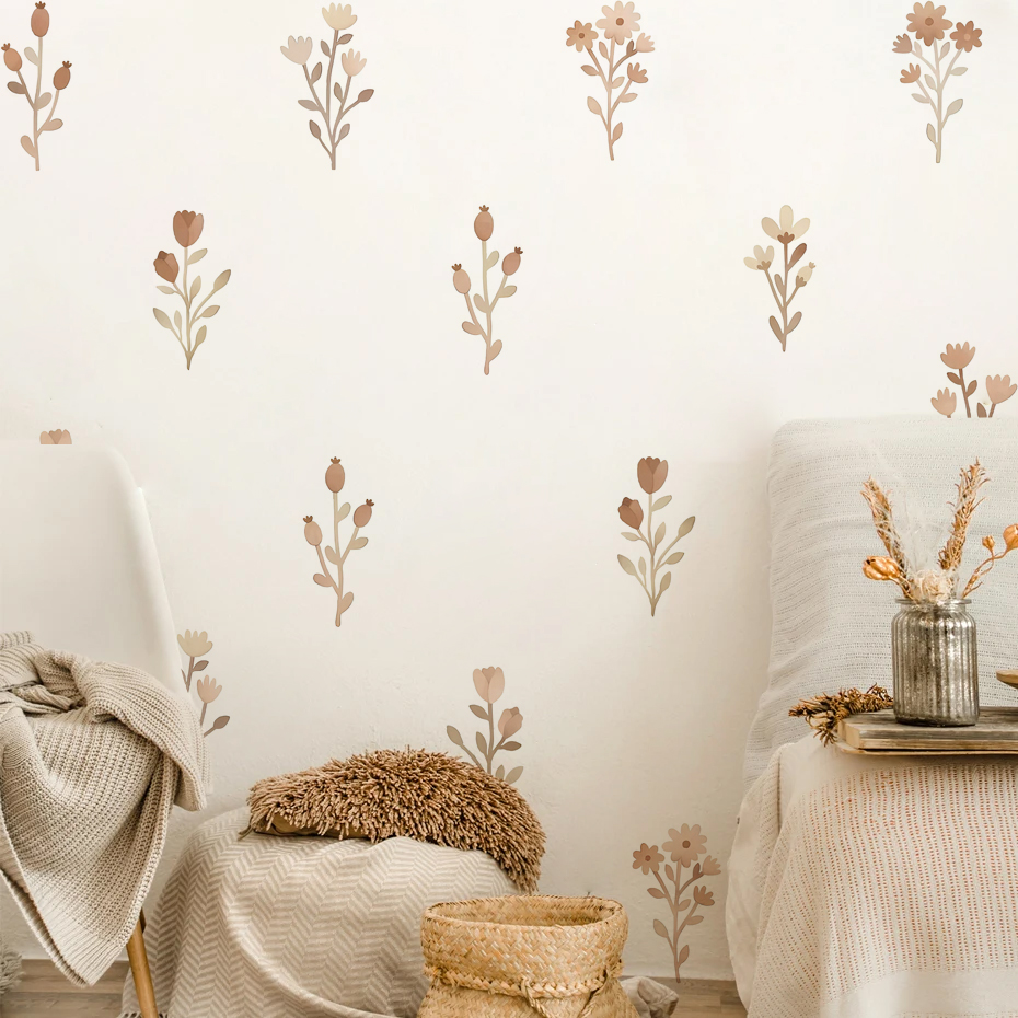 Baby Girl Nursery Quotes - Flowers Wall Stickers for Bedroom Living