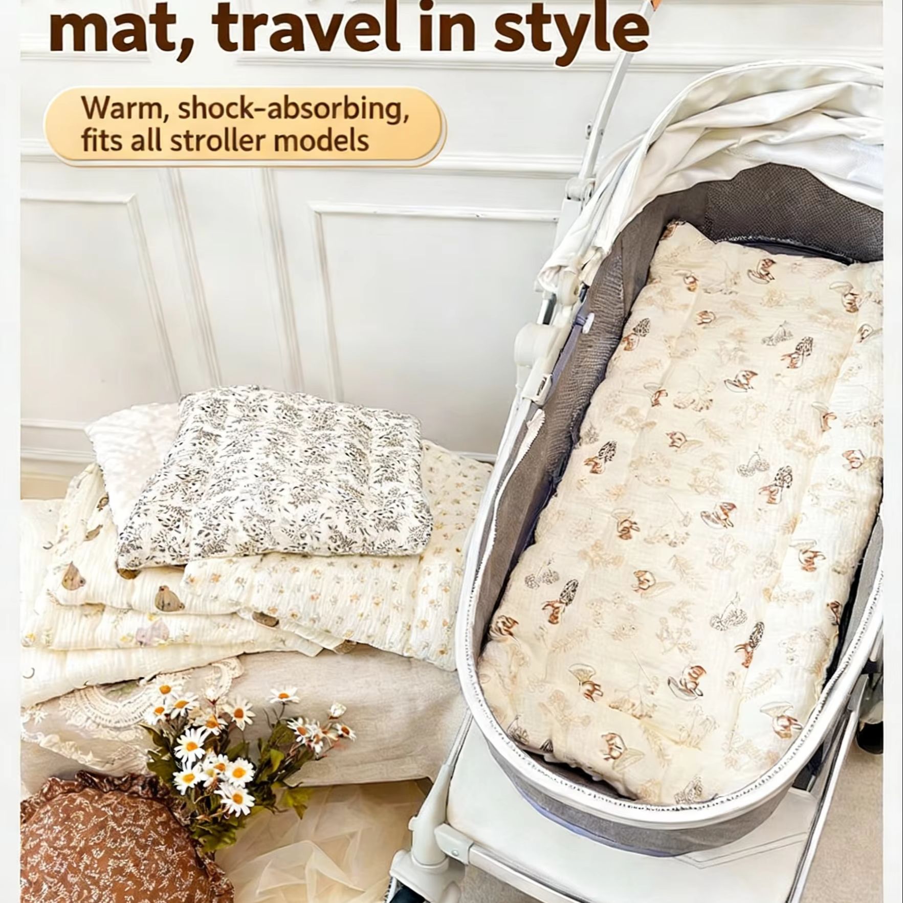 Baby Stroller Pad Upgraded Uni - Baby Nursery Trolley 评论和价格