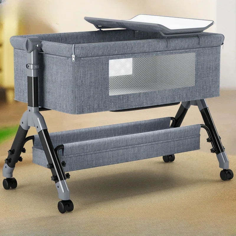 Movable Splicing Crib Foldable - Baby Nursery Trolley 评论和价格