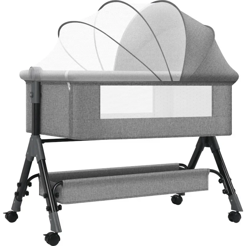 Movable Splicing Crib Foldable - Baby Nursery Trolley 评论和价格