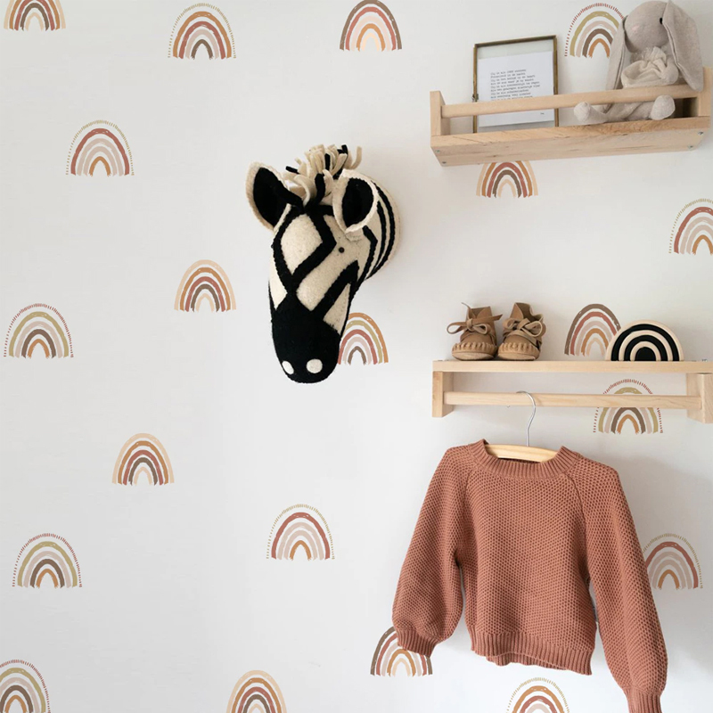 Boho Rainbow Wall Decals Wall  - Baby Nursery Decor Girl 评论和价格