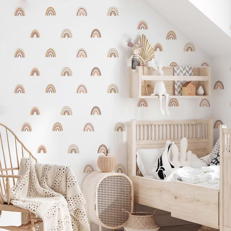 Boho Rainbow Wall Decals Wall  - Baby Nursery Decor Girl 评论和价格