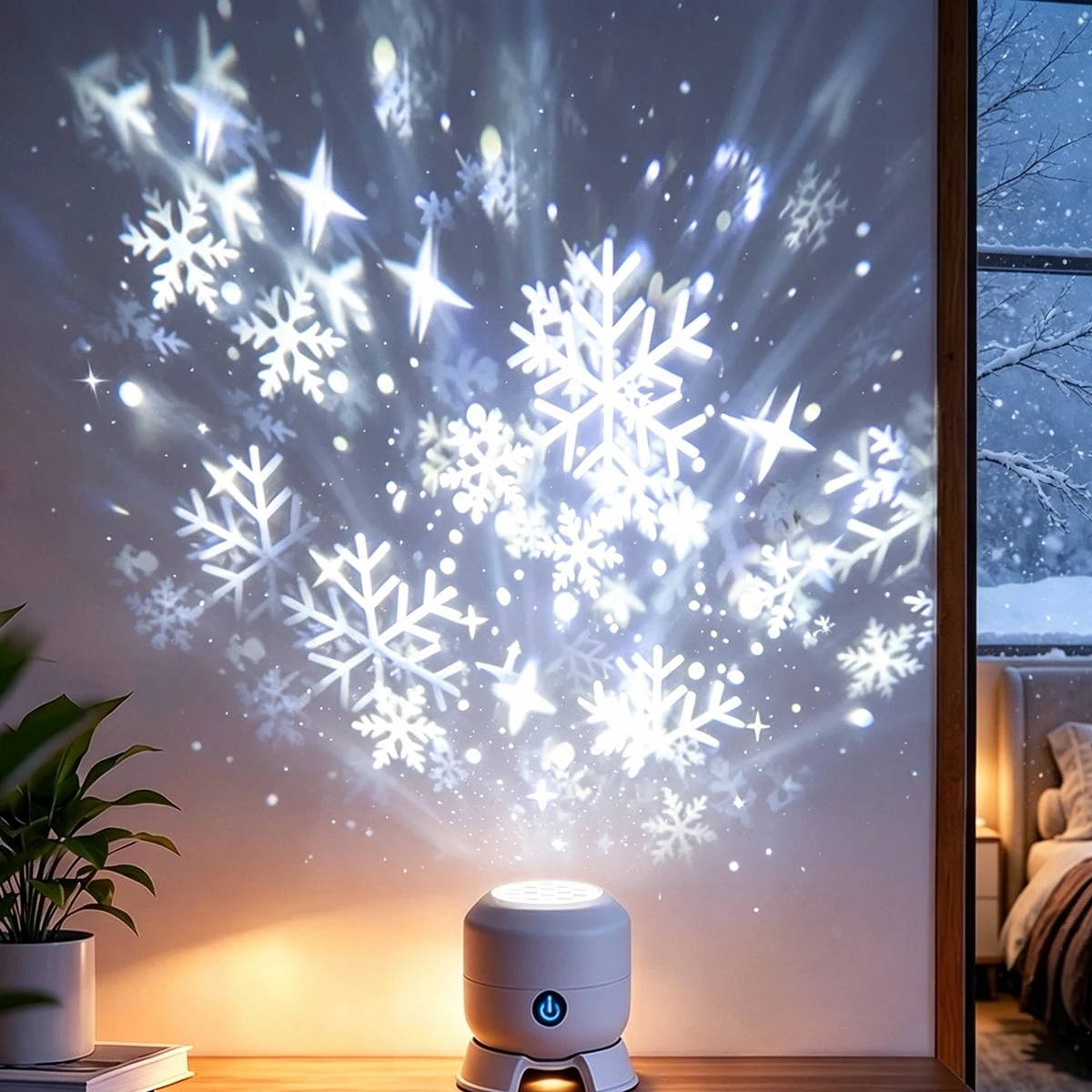 LED Rotating Snowflake Star Pr - Baby Nursery Wall Lights 评论和价格
