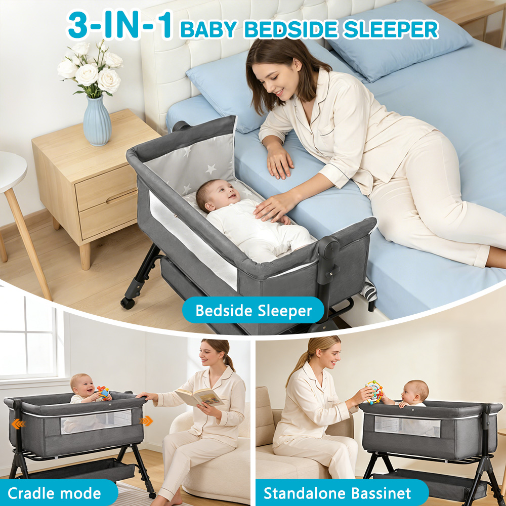 Baby Bassinet 3 in 1 Baby Bass - Baby Nursery Trolley 评论和价格