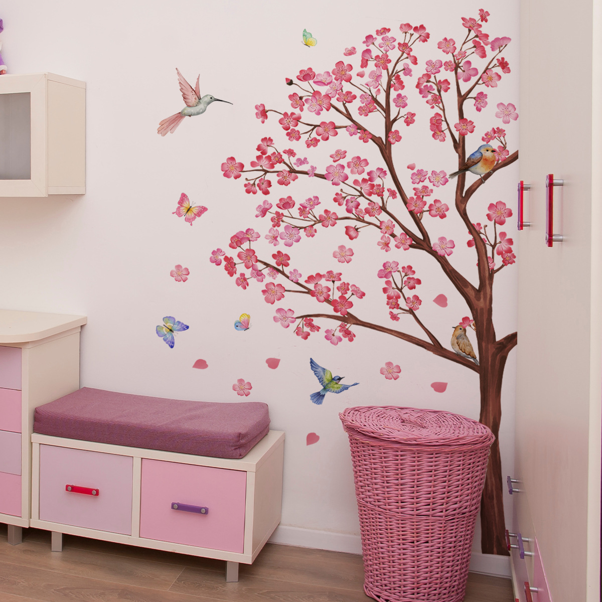 Watercolour Bird Flower Wall S - Baby Girl Nursery Quotes 评论和价格