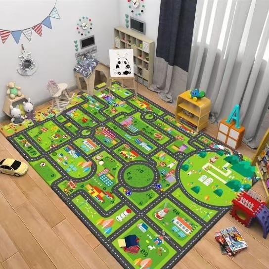 Kids Road Traffic Carpet Carto - Baby Nursery Decor Girl 评论和价格
