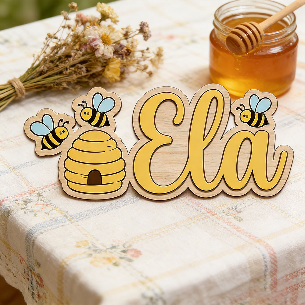 Personalized Cute Bee Hive Nam - Baby Nursery Decor Girl 评论和价格