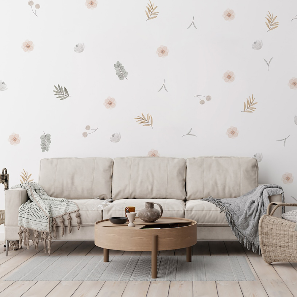 Boho Leaves Botanical DIY Wall - Baby Nursery Decor Girl 评论和价格
