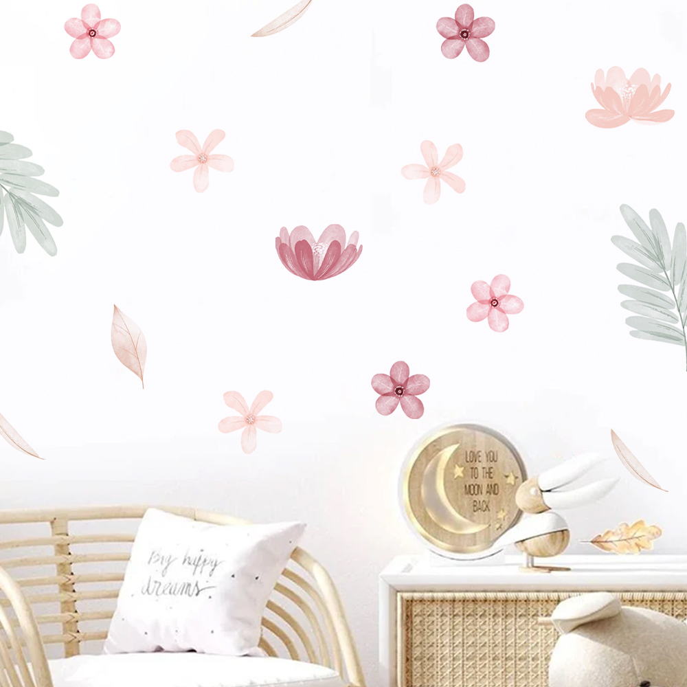 Boho Leaves Botanical DIY Wall - Baby Nursery Decor Girl 评论和价格