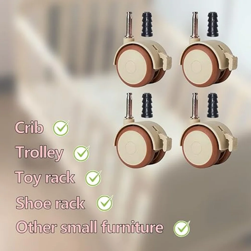 1/4 Pcs Nylon Swivel Caster Wh - Baby Nursery Trolley 评论和价格